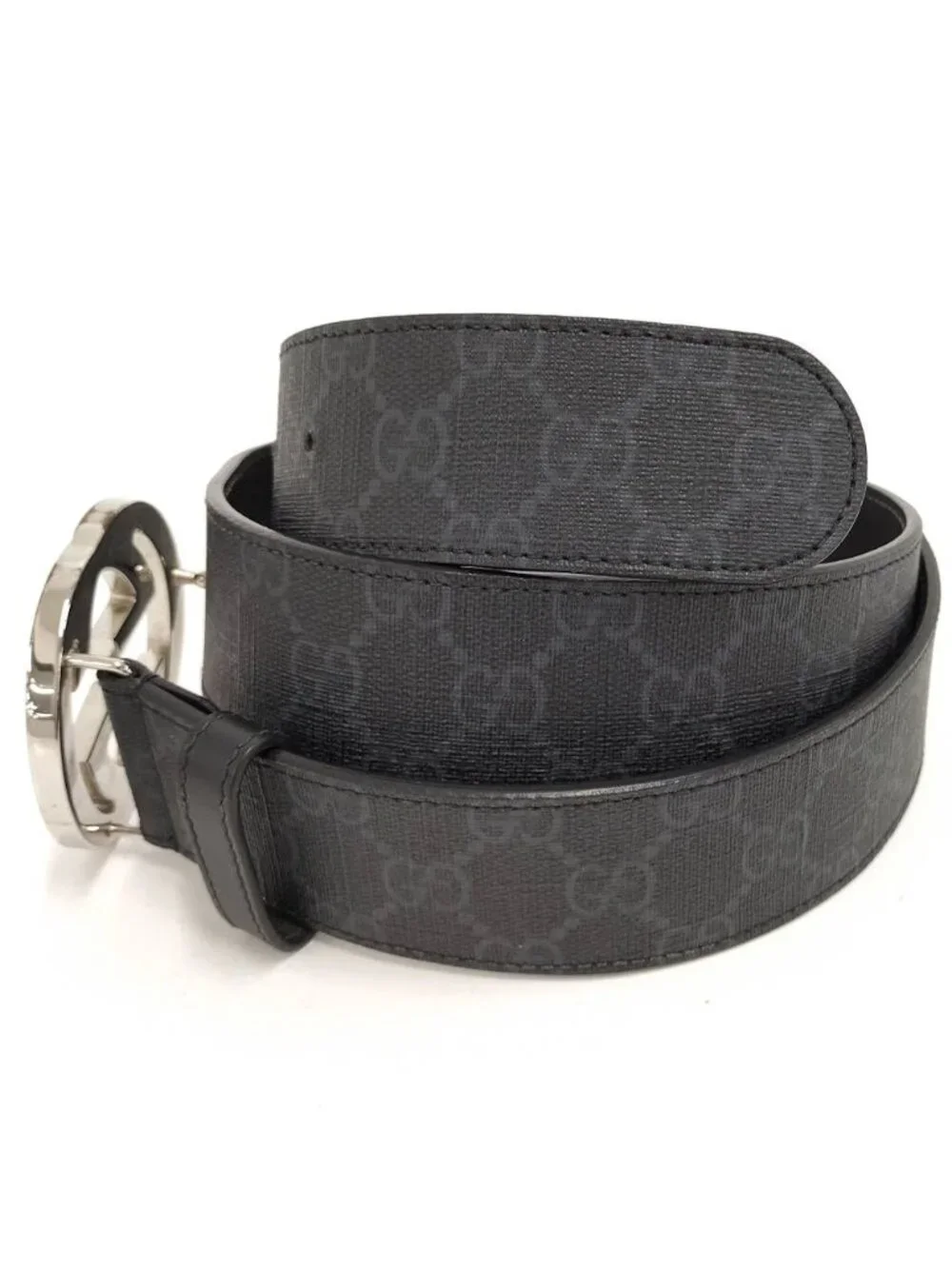 Gucci Interlocking G Belt GG Supreme Leather Black